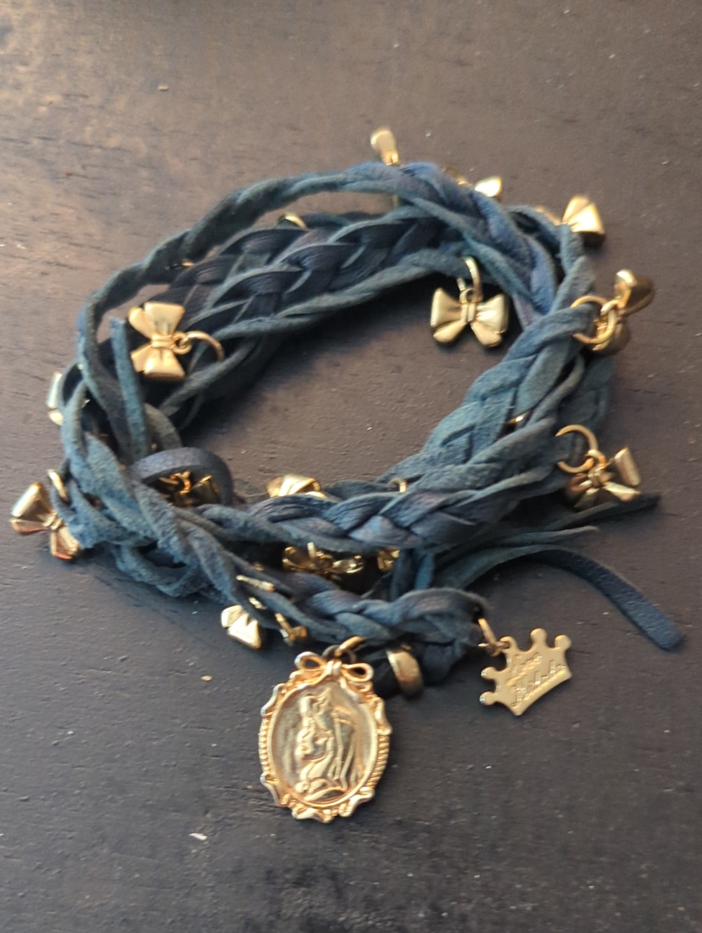 Limited Edition Disney Couture Sleeping Beauty Charm Leather Wrap Bracelet